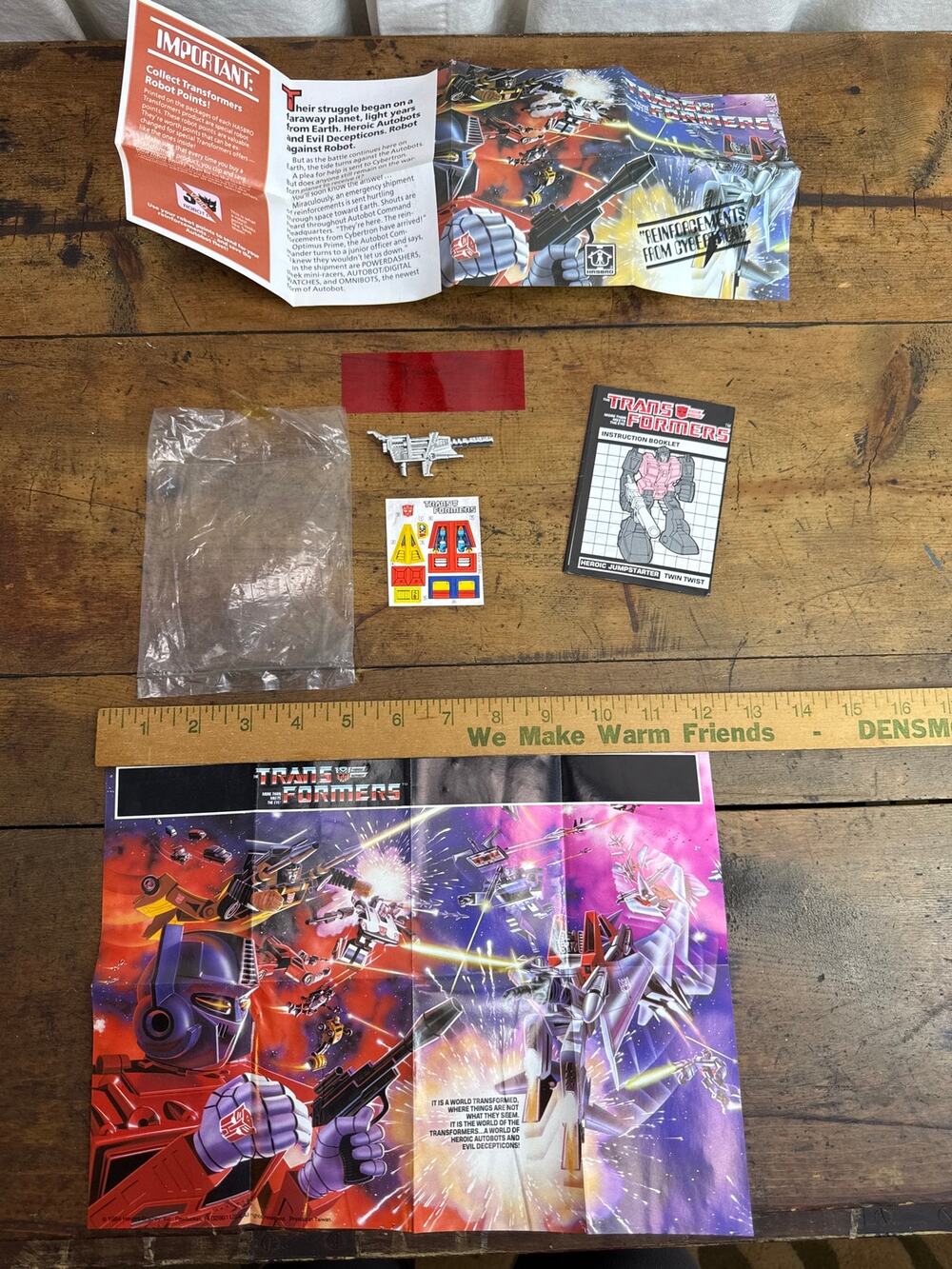 Transformers Jump Starter Twin Twist Replacement Accessories Sticker Sheet NOS